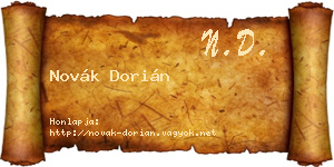 Novák Dorián névjegykártya